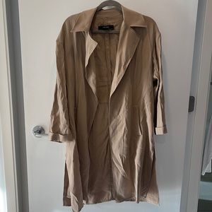 Zara Light Weight Buttonless Trench - Tan Size Small